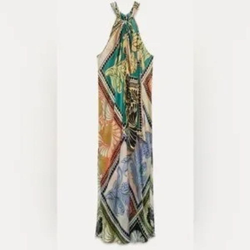 Zara Multicolor Patterned Maxi Dress